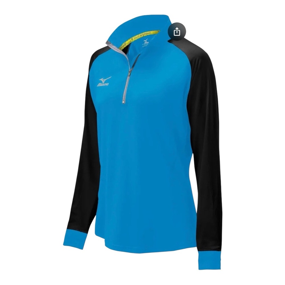 Mizuno Youth Elite Medium 9 Prime 1/2 Zip Jacket blue black colorblock NEW